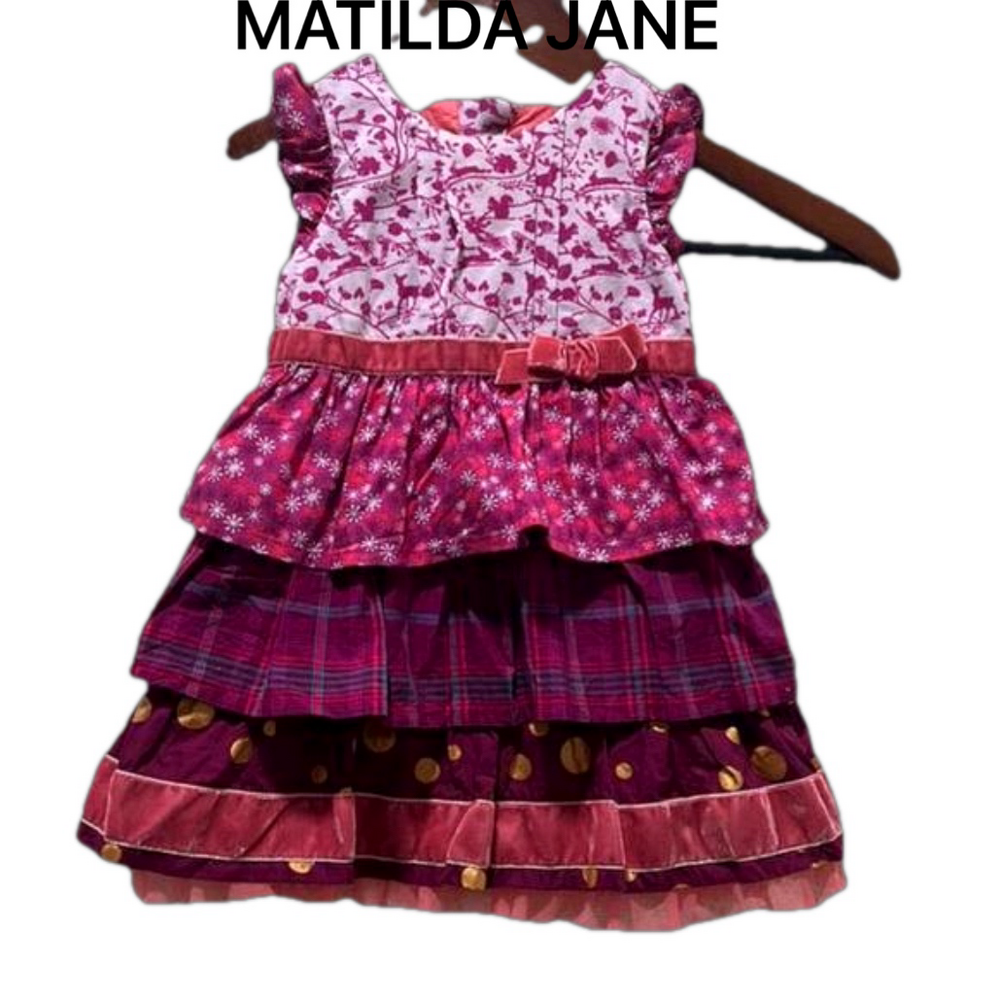 Matilda Jane Girls floral  dress size 12-18 months GUC